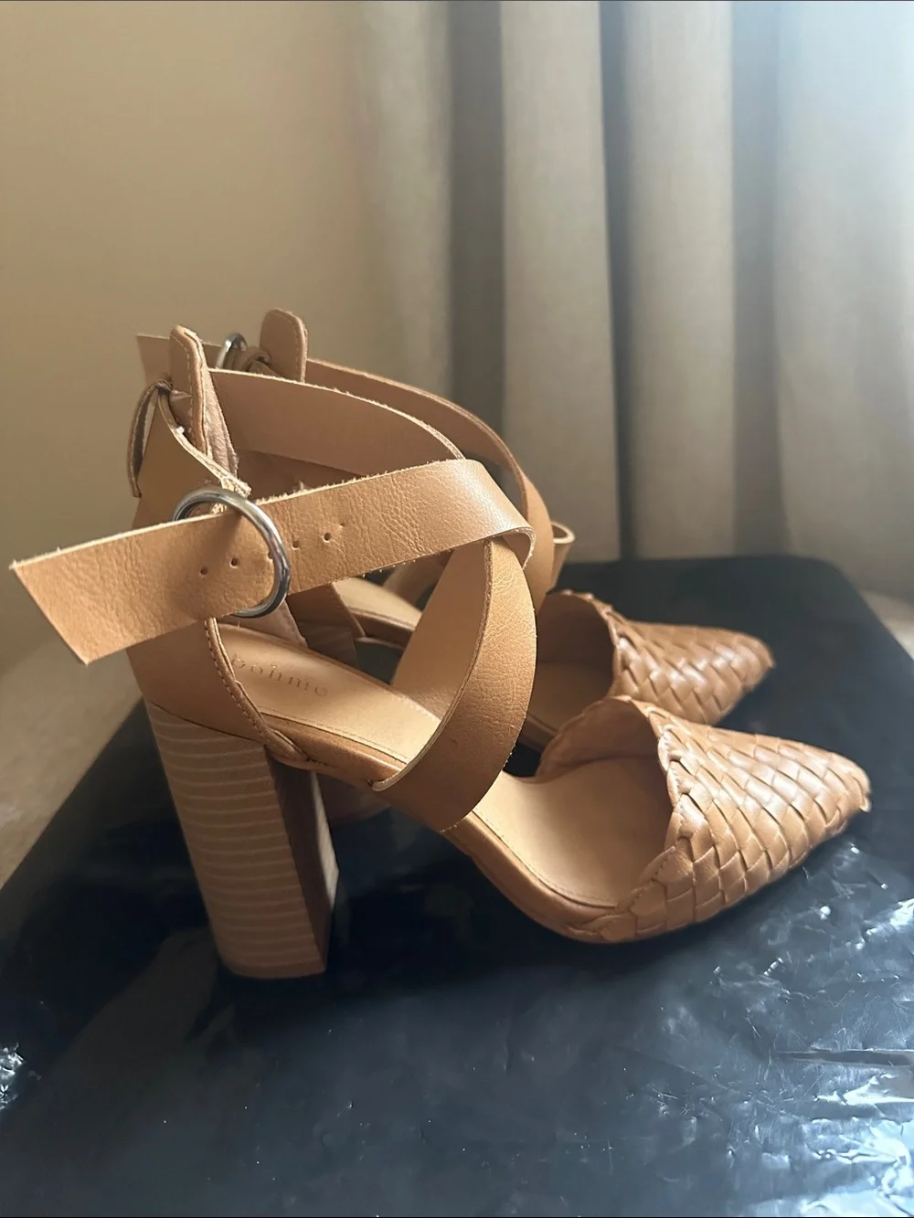Bohme 3” heels, crisscross strap
